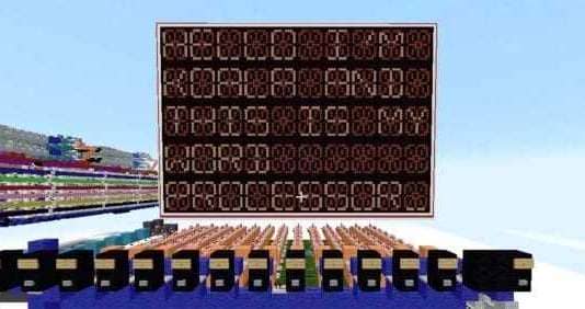 Minecraft: costruito un imponente computer con programma di scrittura