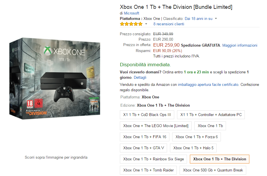 Xbox One 1 TB + The Division