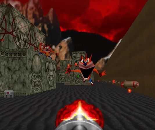 DOOM: una mod sostituisce i nemici con Crash Bandicoot Doom