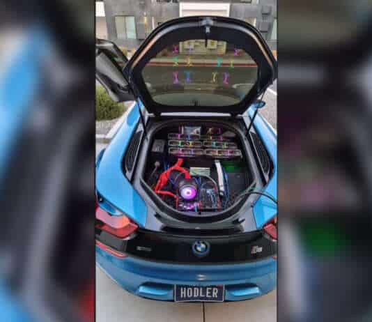 Nvidia RTX 3080 cryptomining BMW i8 1