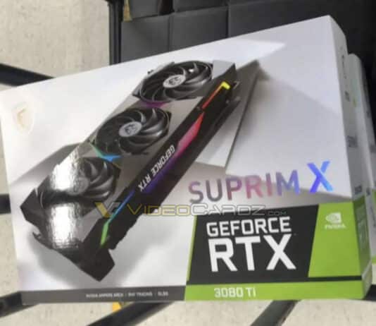 NVIDIA RTX 3080 Ti è realtà. Ecco le prime immagini della versione MSI SUPRIM X