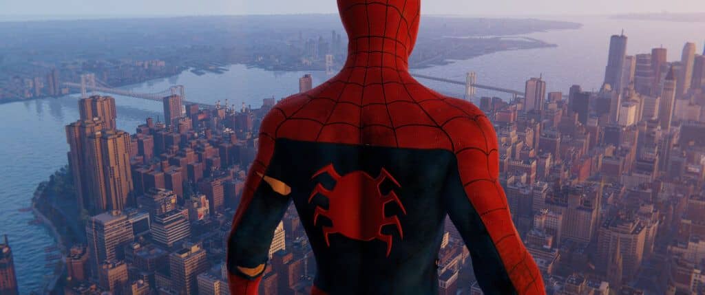 Marvel's SpiderMan Remastered PC di spalle Gametimers