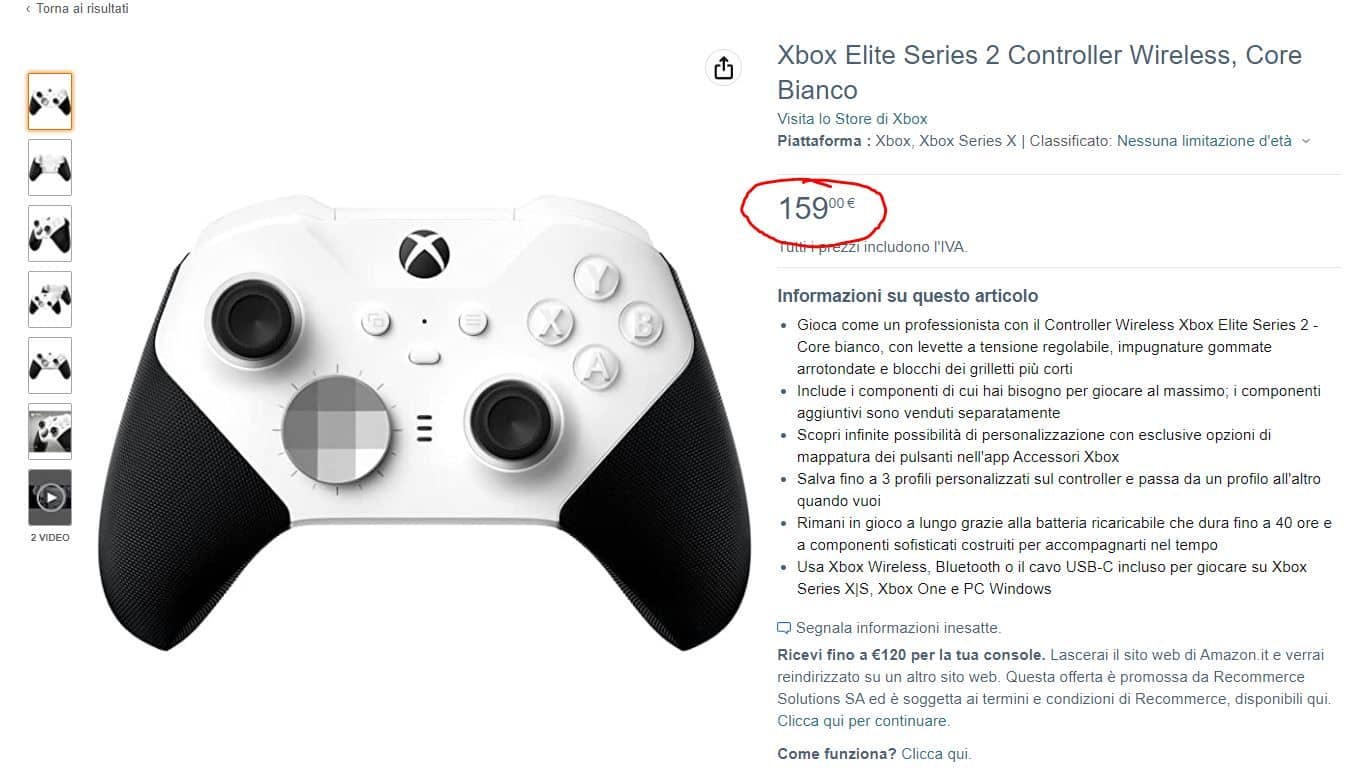 Xbox Controller Elite Series 2 Core Bagarini Amazon