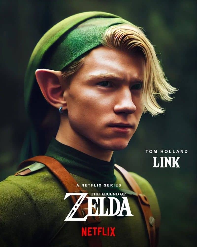 the legend of zelda tom holland midjourney