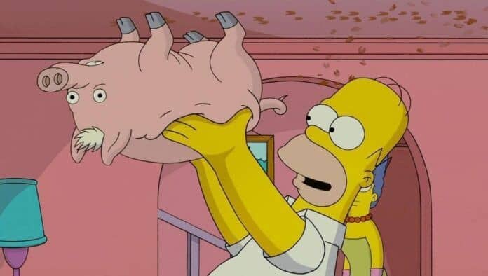 the simpsons movie spider pork homer