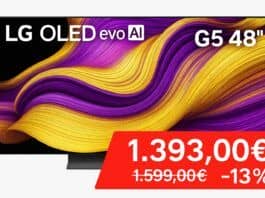 TV LG OLED evo AI G5 da 48 pollici in offerta al minimo storico su Amazon