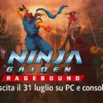 Immagine promozionale per Ninja Gaiden: Ragebound con protagonista Kenji in combattimento tra tetti in fiamme