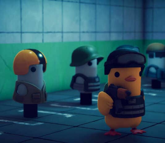 Escape from Duckov screenshot con personaggio-anatra armato in azione
