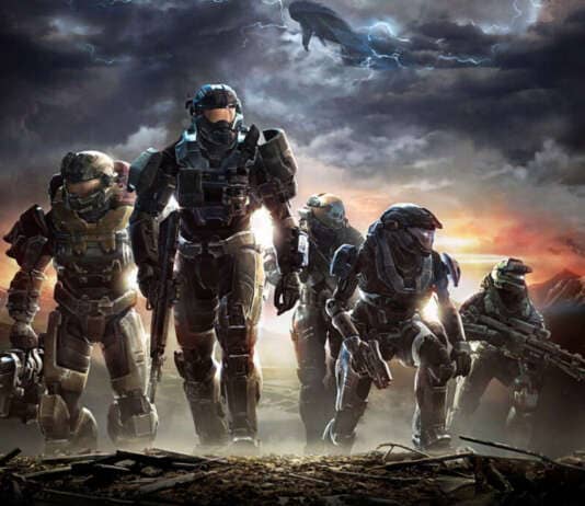 Halo: sarà profondamente utilizzata l’IA generativa per realizzare il prossimo capitolo Master Chief davanti a un paesaggio generato proceduralmente con elementi digitali e circuiti IA