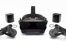 Concept VR headset Valve Deckard con annotazioni DV1 DV2