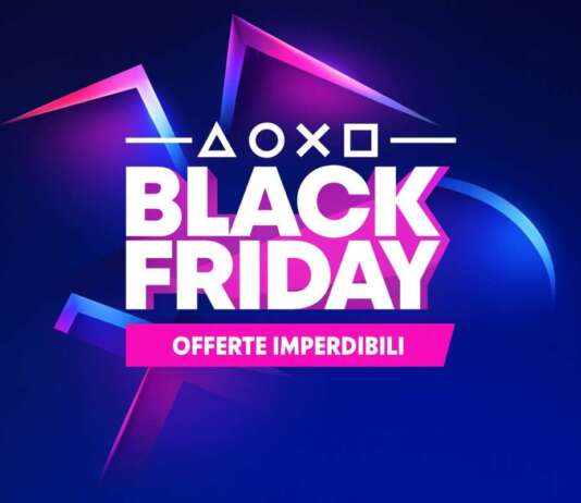 Cover Black Friday PlayStation 2025 con grafica blu e viola e testo “Black Friday Offerte Imperdibili”.