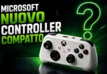 Nuovo controller compatto Xbox di Microsoft mostrato in una immagine promozionale con punto interrogativo verde neon.
